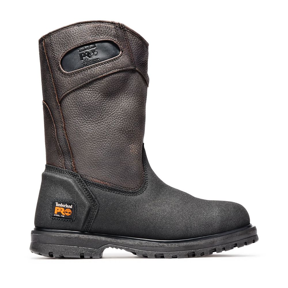 Botas de Trabajo Timberland Hombre Pro® Powerwelt Wellington Steel Toe Marrones - Chile LYJ-021836